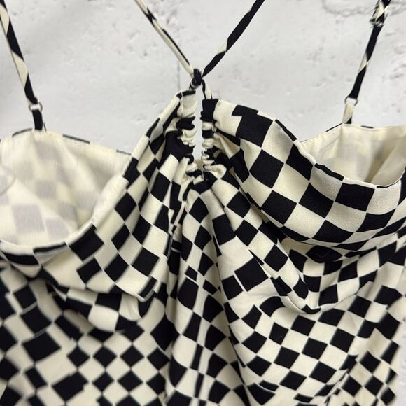 Cotton Candy LA Black and White Checkered Mini Dress - Spaghetti Strap Large - Picture 5 of 5